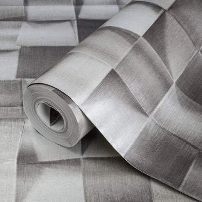 Satinated wood tiles 3D pattern wallpaper - Anka 1615-1 (16,5m2)