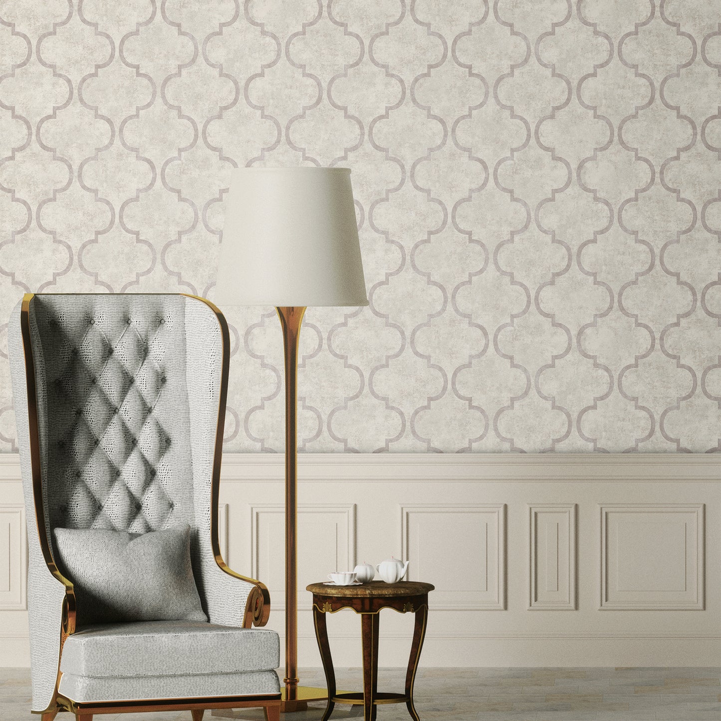 Light oriental ornament wallpaper - Indigo 4703-2 (10,6m2)