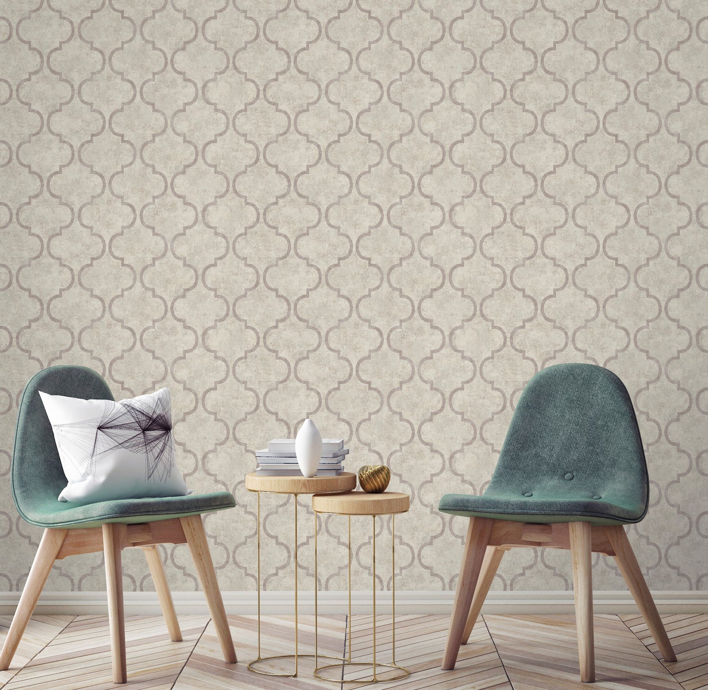 Light oriental ornament wallpaper - Indigo 4703-2 (10,6m2)