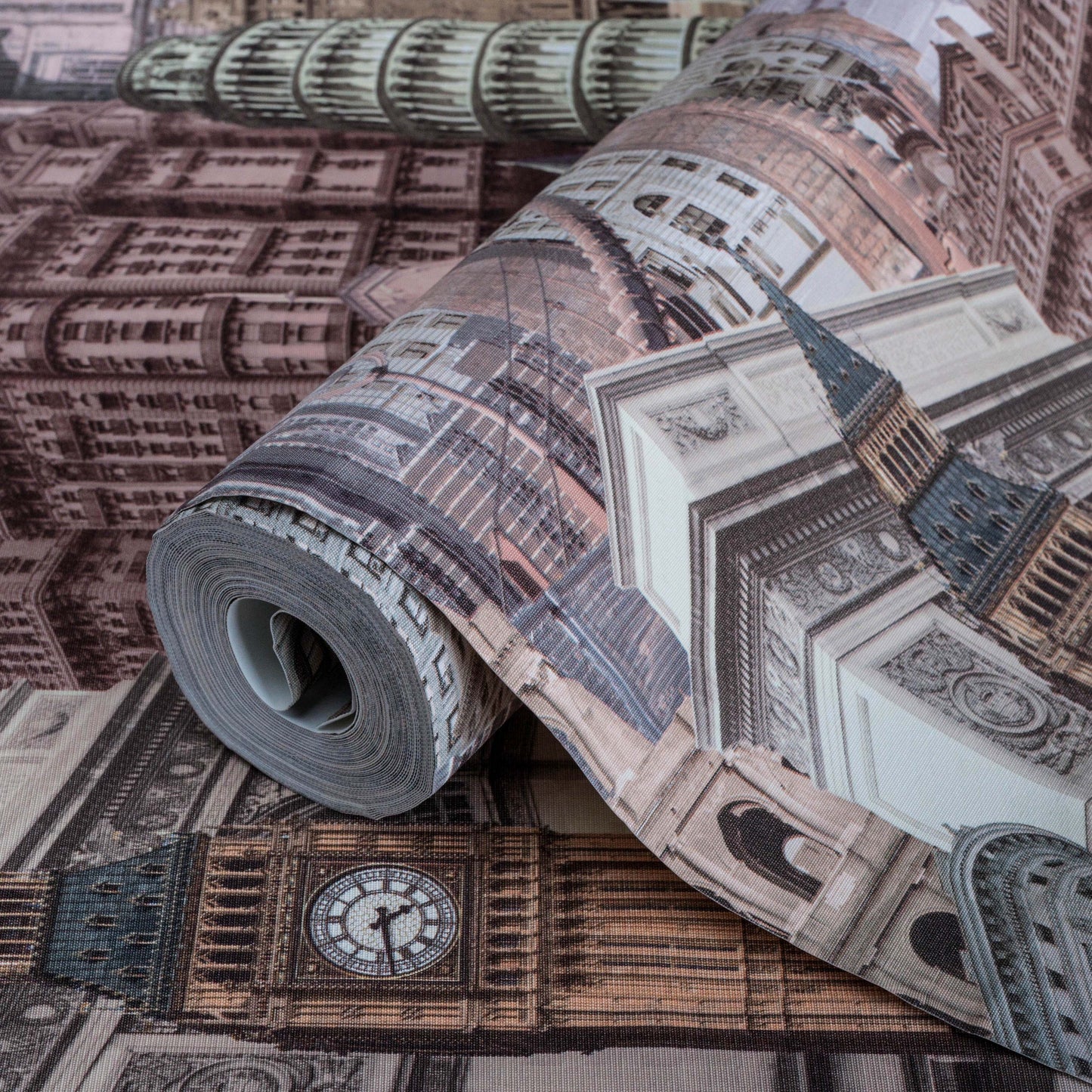 City architecture motif stylized wallpaper - Indigo 4705-3 (10,6m2)