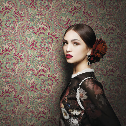 Colorful classic paisley wallpaper - Indigo 4711-2 (10,6m2)