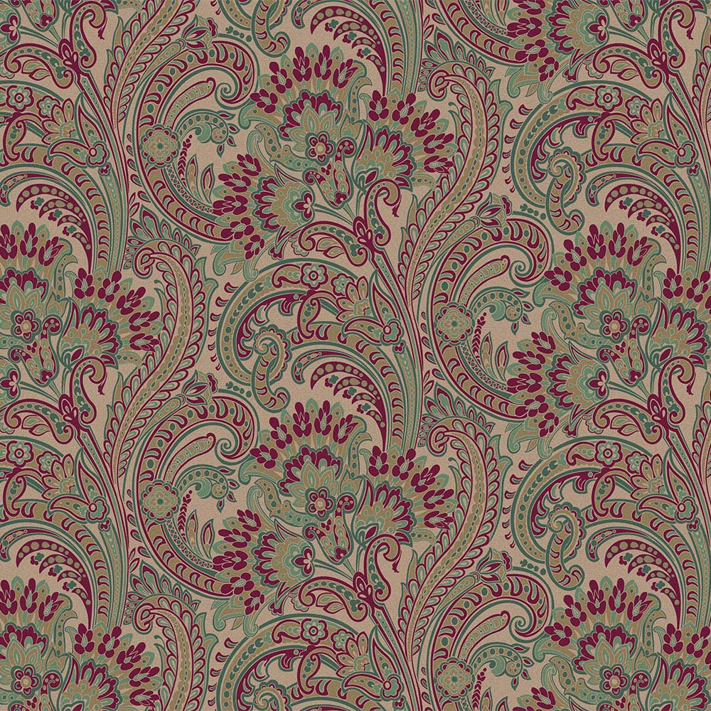 Colorful classic paisley wallpaper - Indigo 4711-2 (10,6m2)