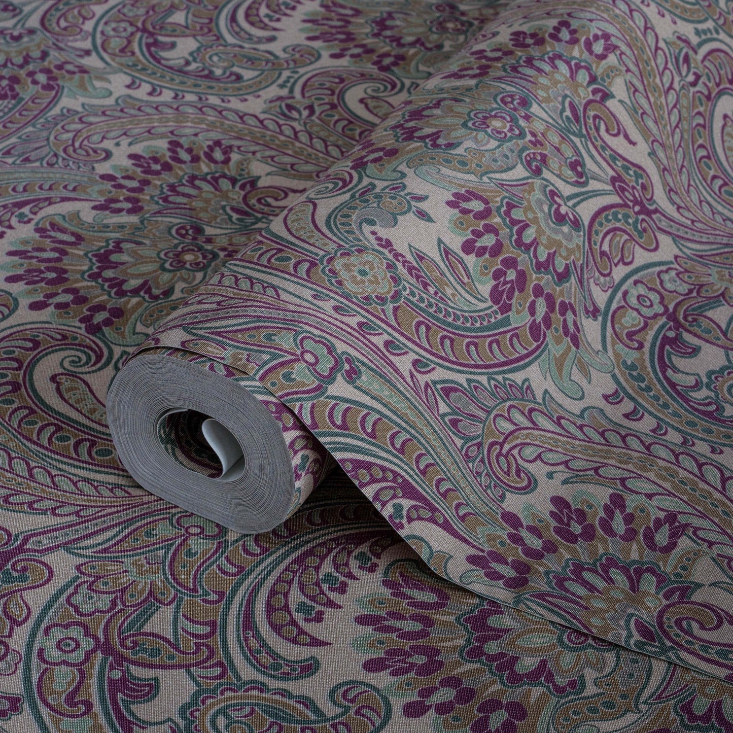 Colorful classic paisley wallpaper - Indigo 4711-2 (10,6m2)