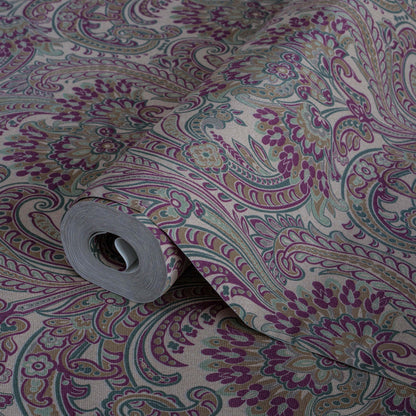 Colorful classic paisley wallpaper - Indigo 4711-2 (10,6m2)