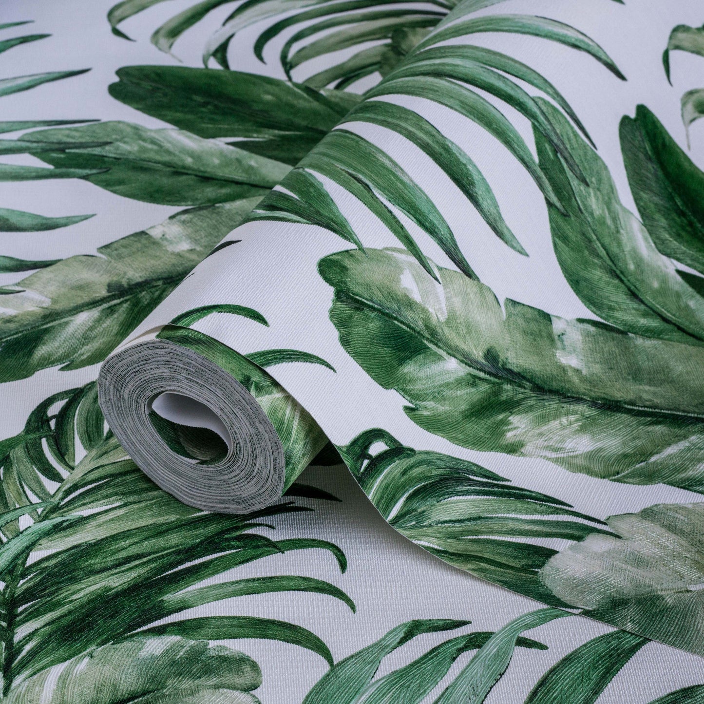 Palm leaves and Tropical Jungle inspired wallpaper - Indigo 4714-4 (10,6m2)