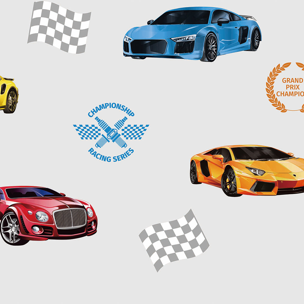 Racing themed wallpaper for car and speed loving kids - Adakids 8909-2 (10,6m2)