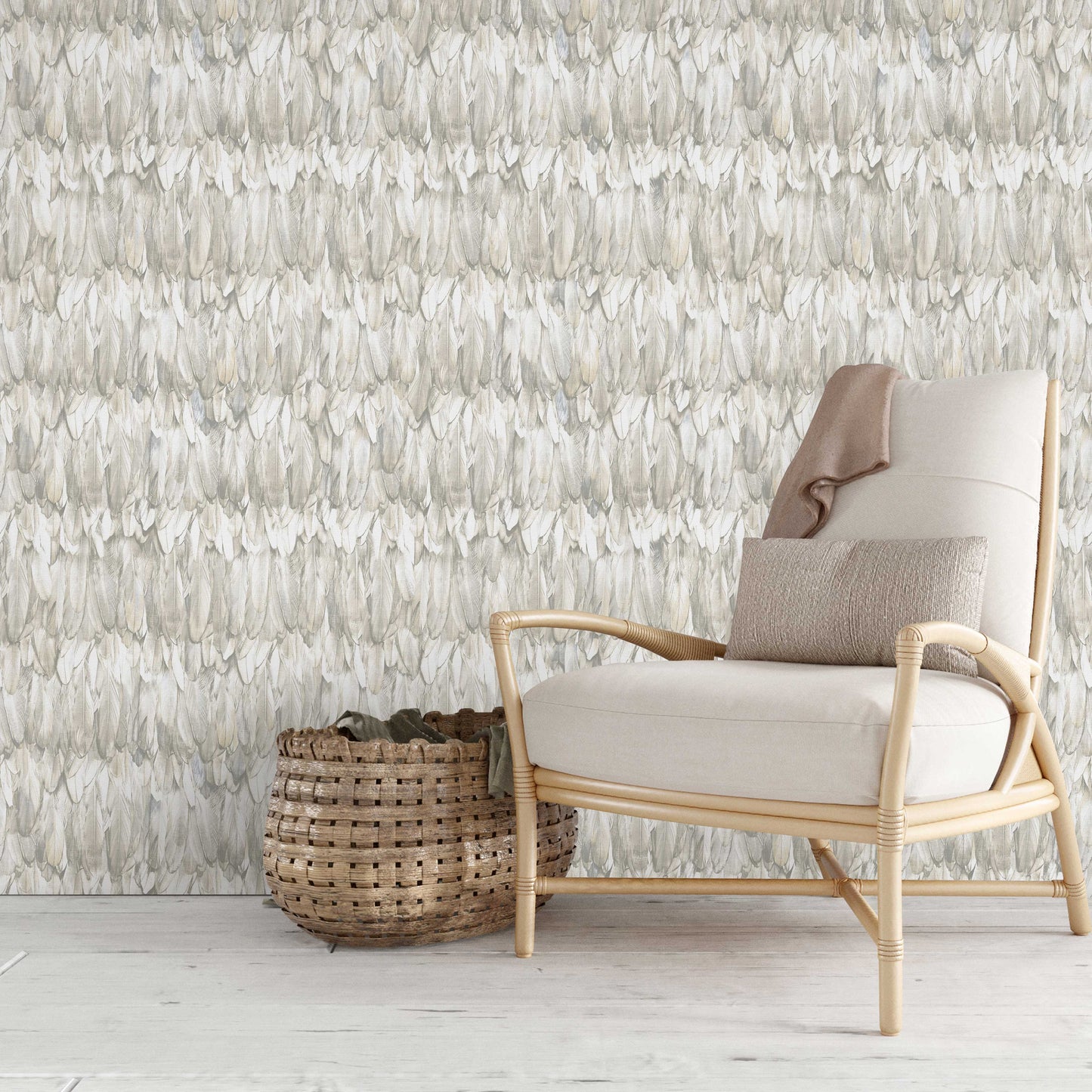 Modern Bird Feather Patterned Wallpaper - Tropicano 9913-2 (16.5m2)