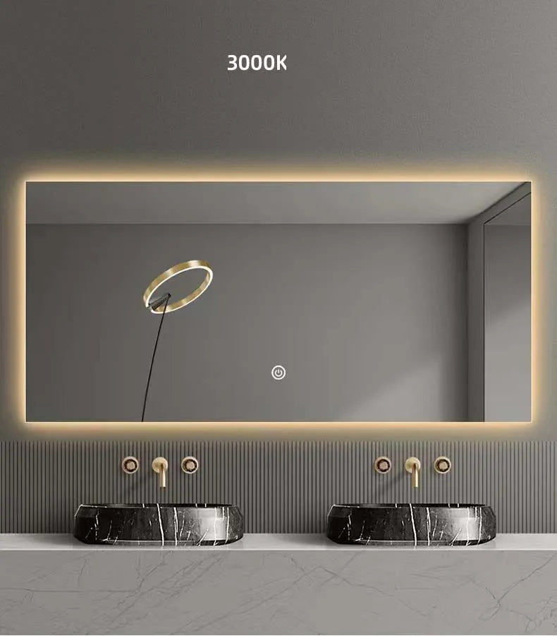 MirVelle Como Badkamerspiegel – Rechthoekig 50x70 cm / 120x80 cm – Indirecte LED Verlichting & Verwarming